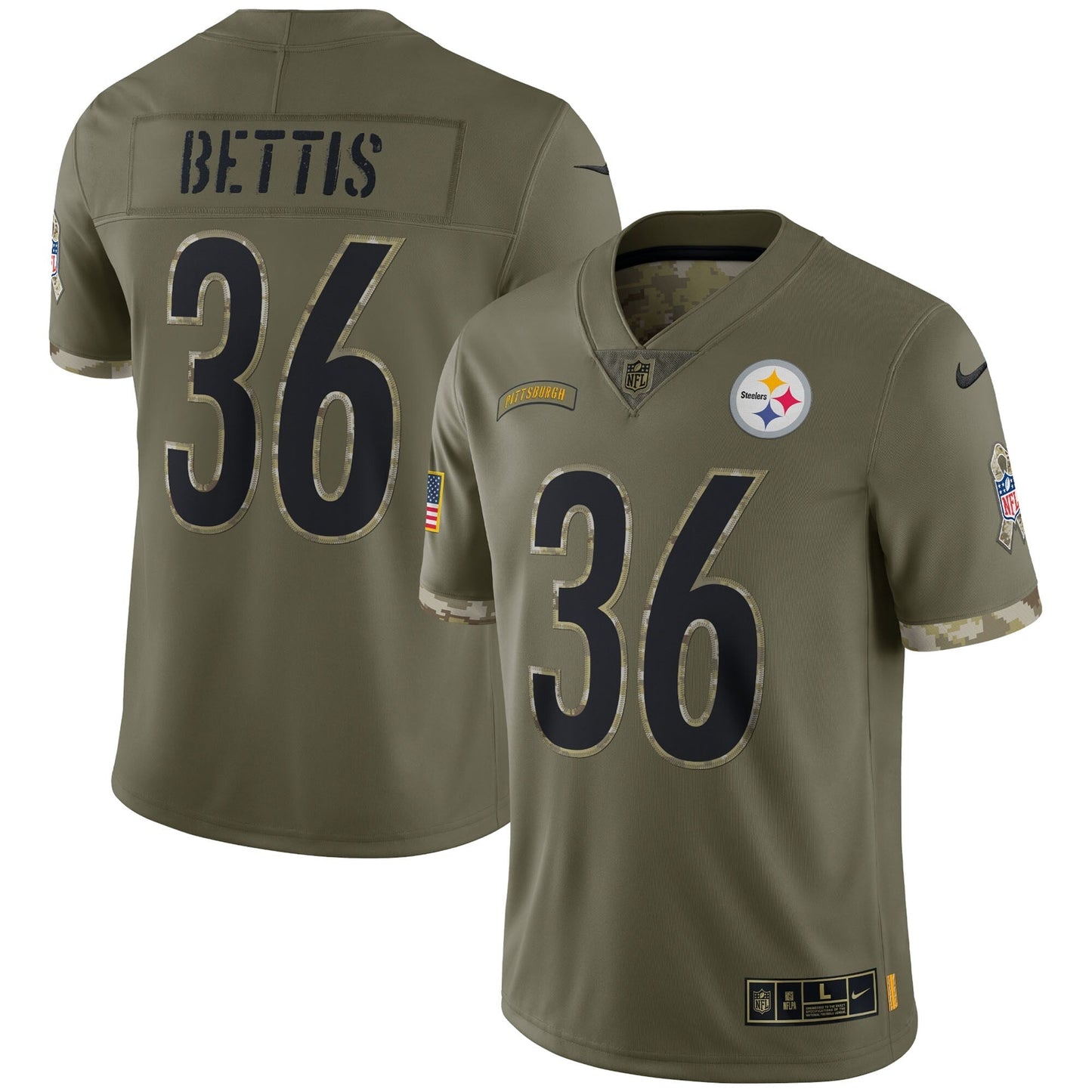 Men's Nike Jerome Bettis Olive Pittsburgh Steelers 2022 Salute To Service Retired Player Limited Jersey