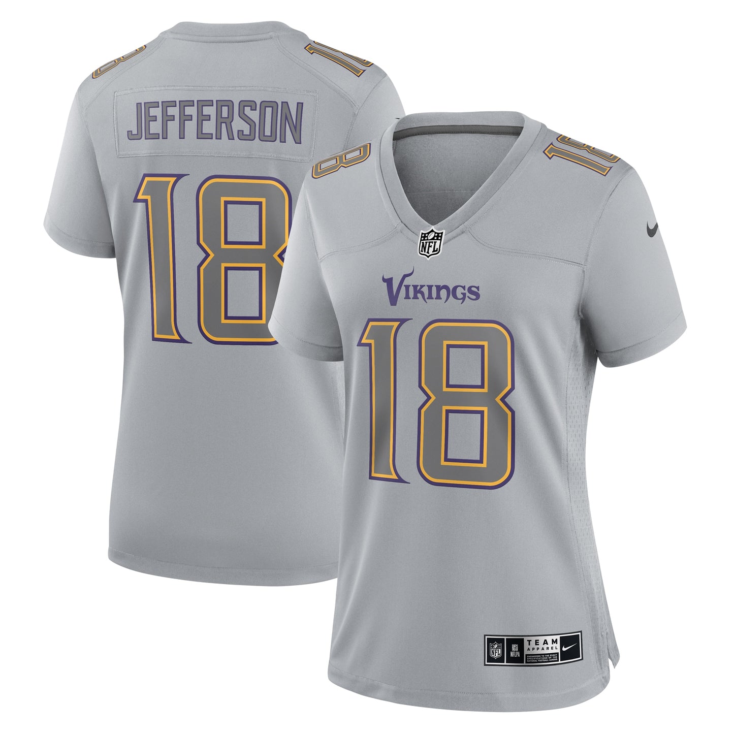 Justin Jefferson Minnesota Vikings Nike Women's Atmosphere Fashion Game Jersey - Gray