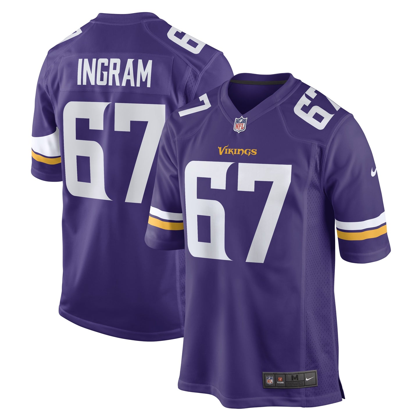 Ed Ingram Minnesota Vikings Nike Game Player Jersey - Purple